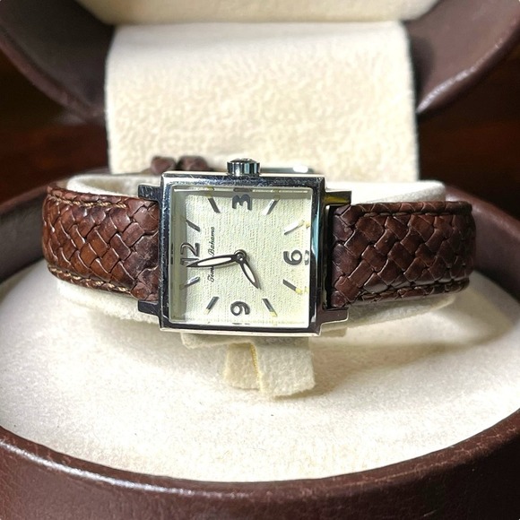 Vintage Tommy Bahama Watch Ladies Sterling Silver Leather Swiss w/ Case - Works main image 6